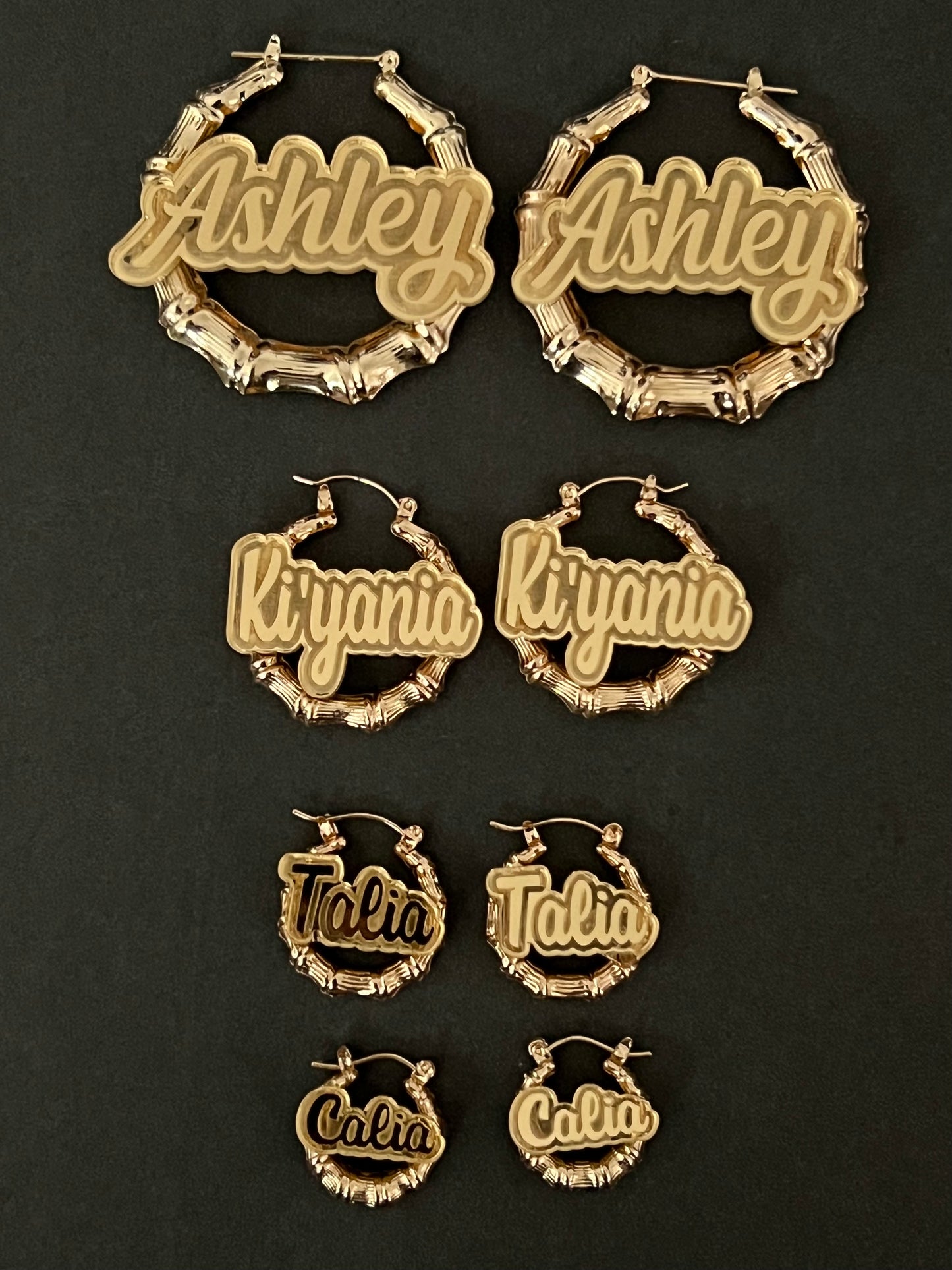 Name Plate Hoop Earrings
