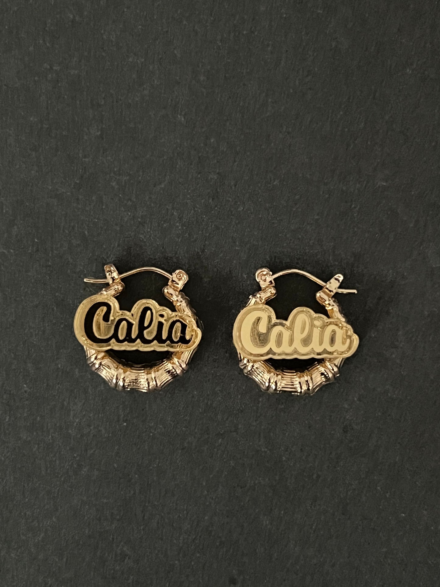 Name Plate Hoop Earrings