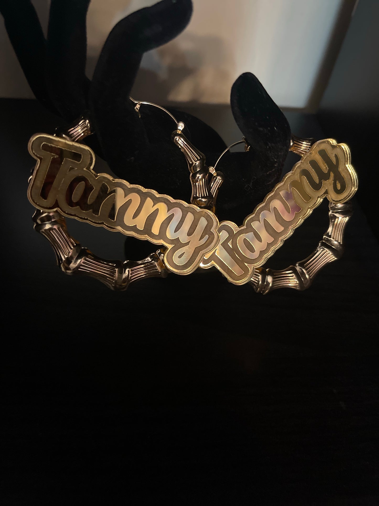 Name Plate Hoop Earrings