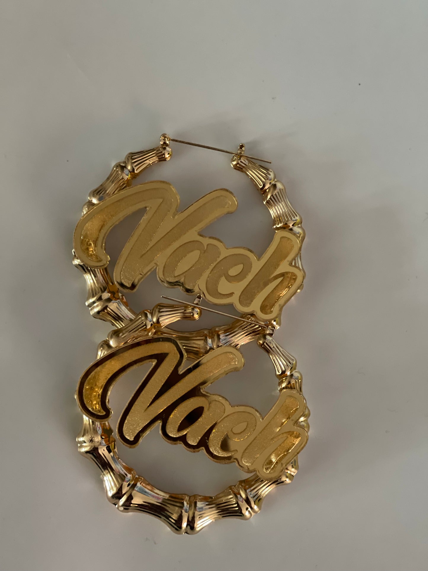 Name Plate Hoop Earrings