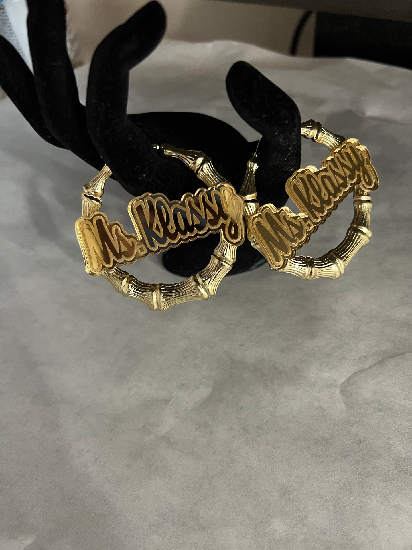 Name Plate Hoop Earrings