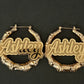 Name Plate Hoop Earrings