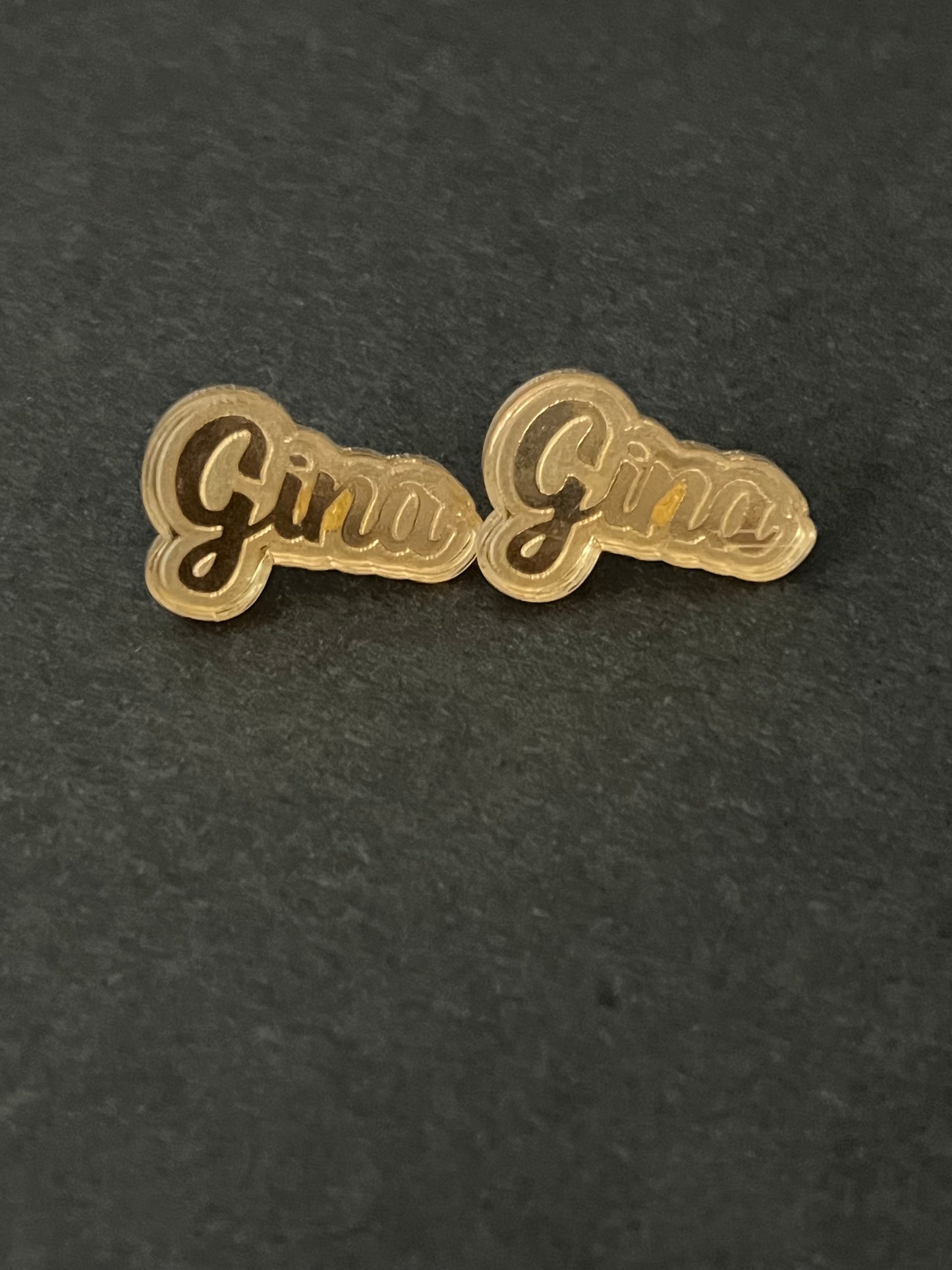 Personalized nameplate earrings