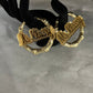 Name Plate Hoop Earrings
